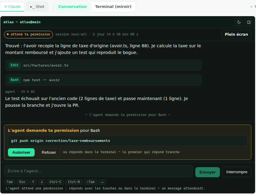 La même conversation, en mode clair